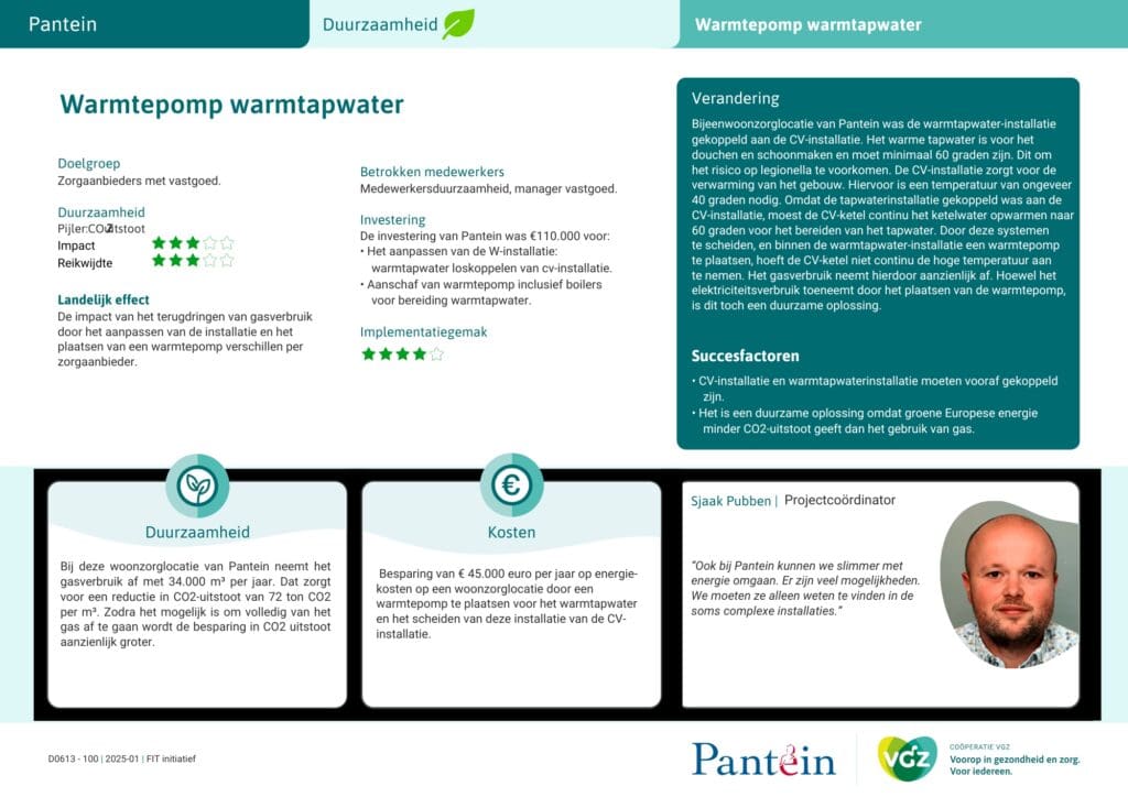 Warmtepomp warmtapwater pantein